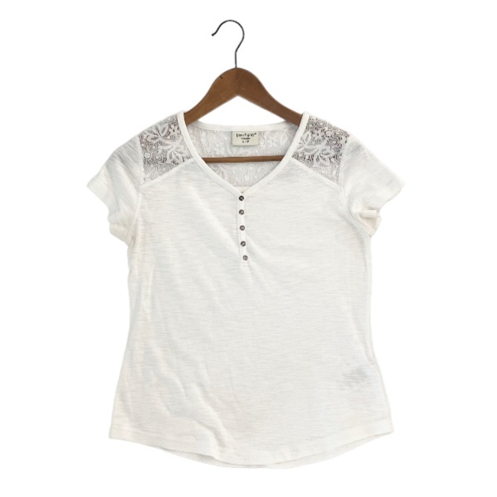 Bleu Gray White Short Sleeve Top
